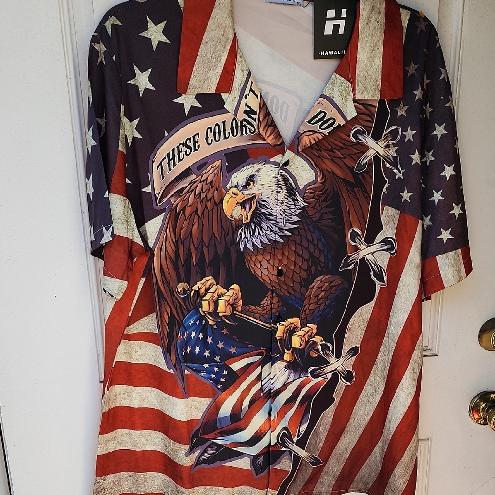 Patriotic Eagle Print Shirt - Picture 7 of 9